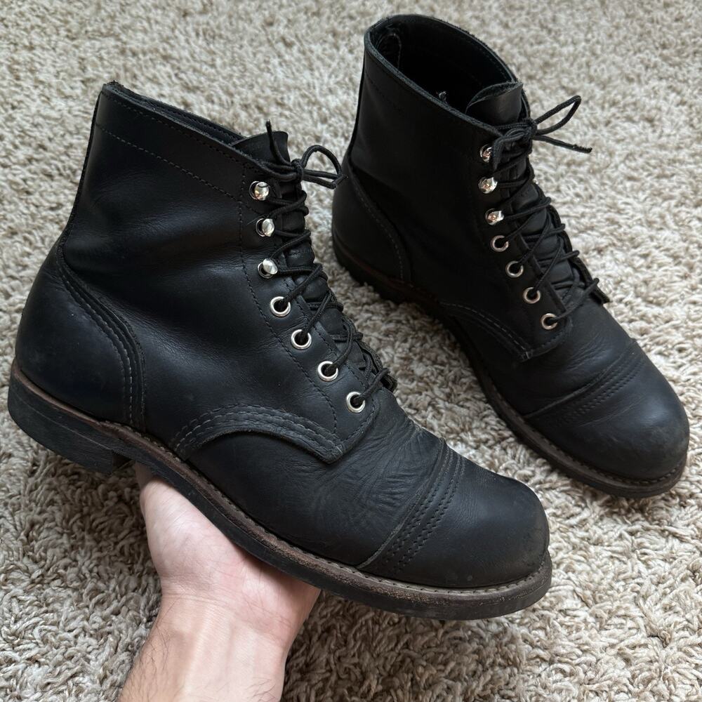 Red Wing Iron Ranger Boots 8084 Black Leather Lace Up Made In USA Men’s Size 8 D